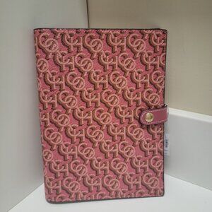 Coach pink monogram signature canvas and smooth leather journal/notebook